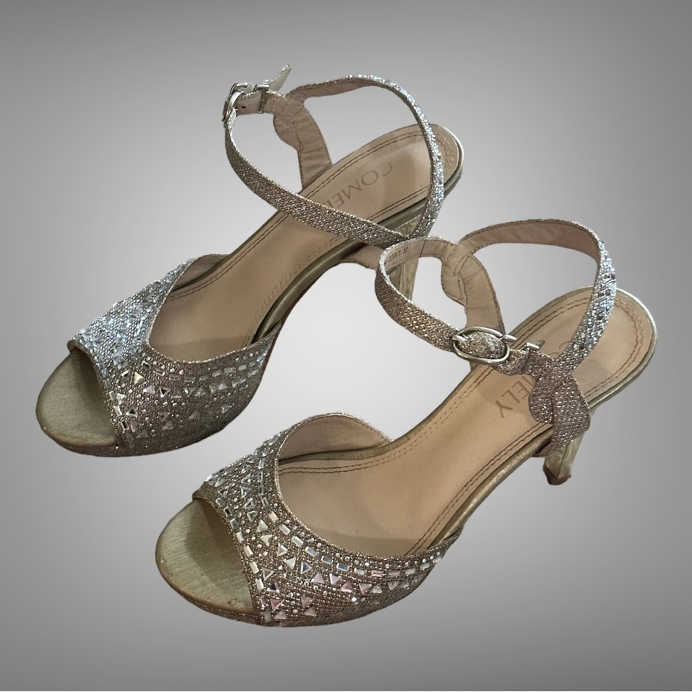 Comely Rhinestone Silver Heels - Picture 5 of 12